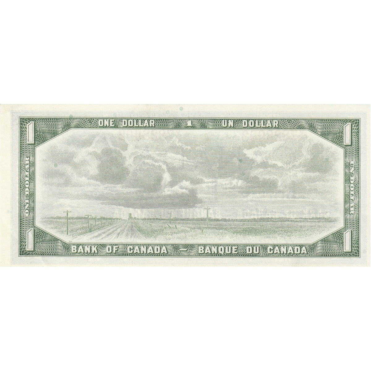BC-37b-i 1954 Canada $1 Beattie-Rasminsky, V/P, Uncirculated (MS60)