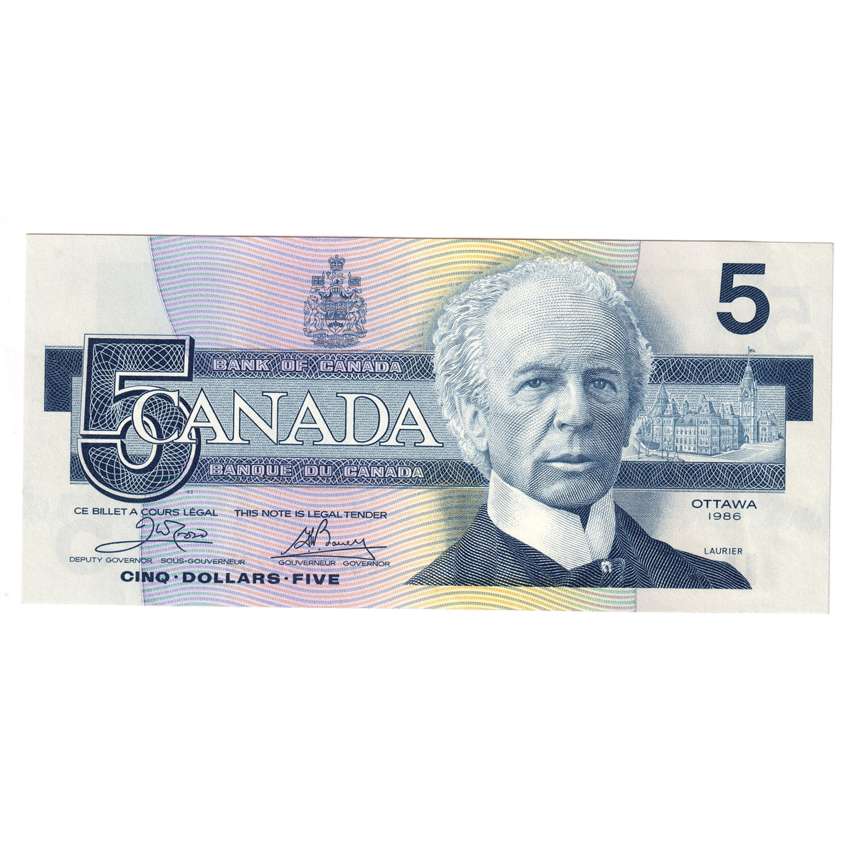 BC-56a-i 1986 Canada $5 Crow-Bouey, EOZ, AU