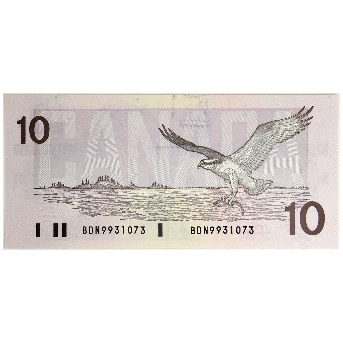 BC-57b 1989 Canada $10 Bonin-Thiessen, BDN, Choice Uncirculated (CUNC63)