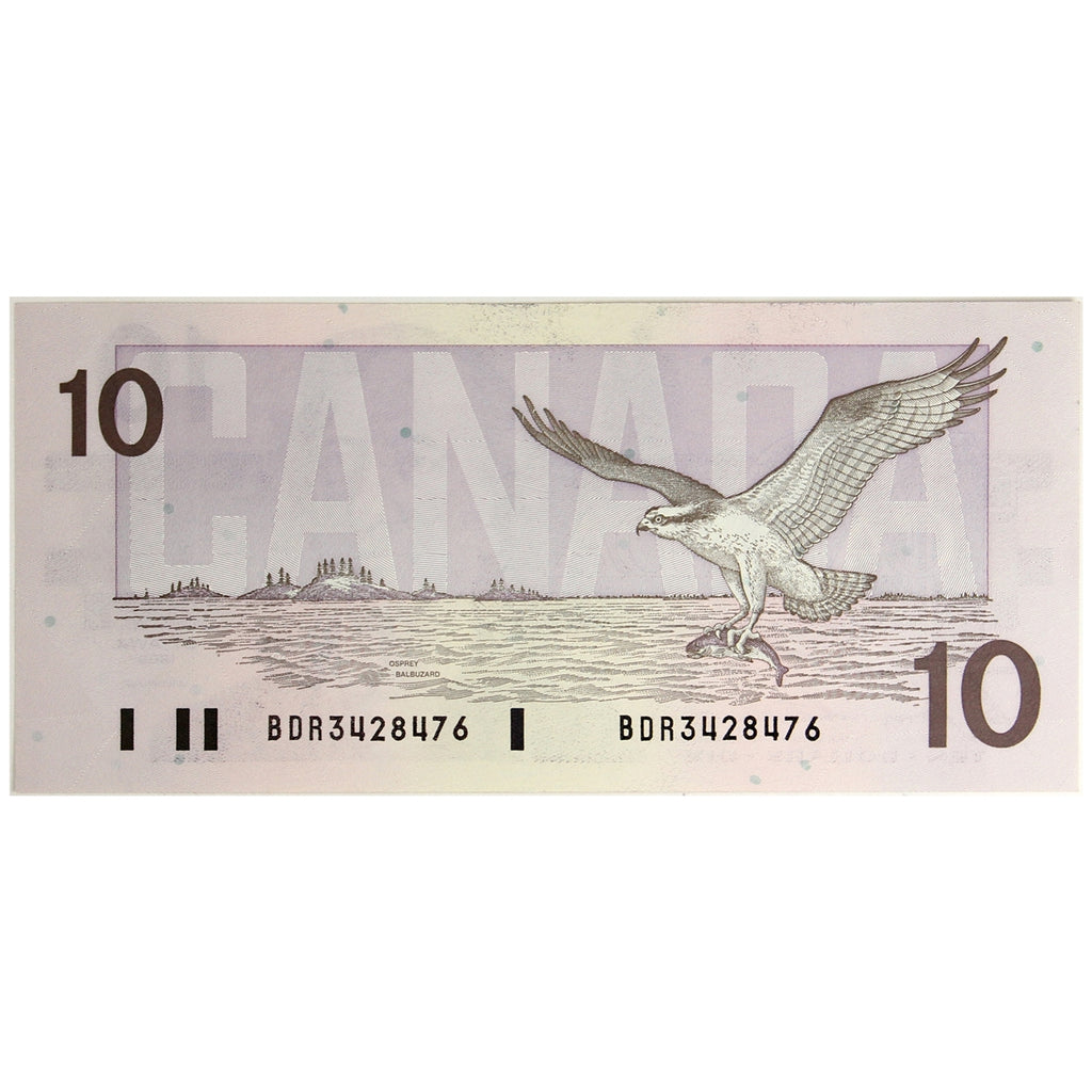 BC-57b 1989 Canada $10 Bonin-Thiessen, BDR, AU-UNC (AU55)