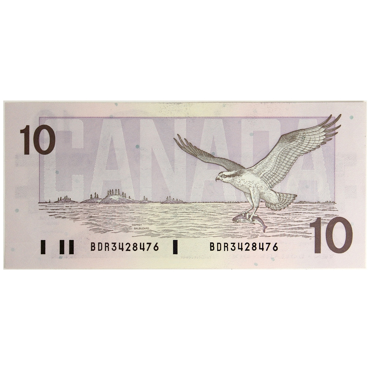 BC-57b 1989 Canada $10 Bonin-Thiessen, BDR, AU-UNC (AU55)