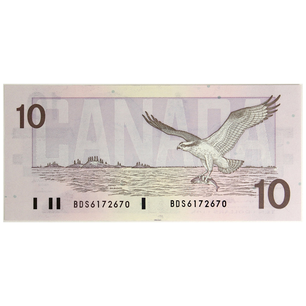 BC-57b 1989 Canada $10 Bonin-Thiessen, BDS, Choice Uncirculated (CUNC63)