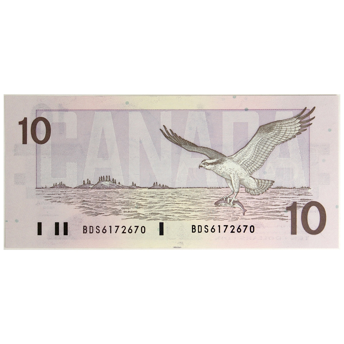 BC-57b 1989 Canada $10 Bonin-Thiessen, BDS, Choice Uncirculated (CUNC63)