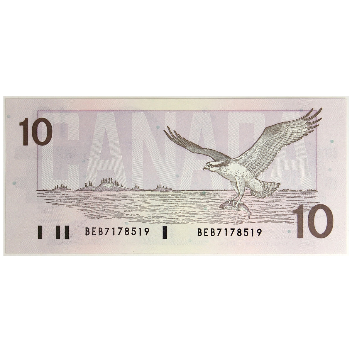 BC-57b 1989 Canada $10 Bonin-Thiessen, BEB, Uncirculated (MS60)