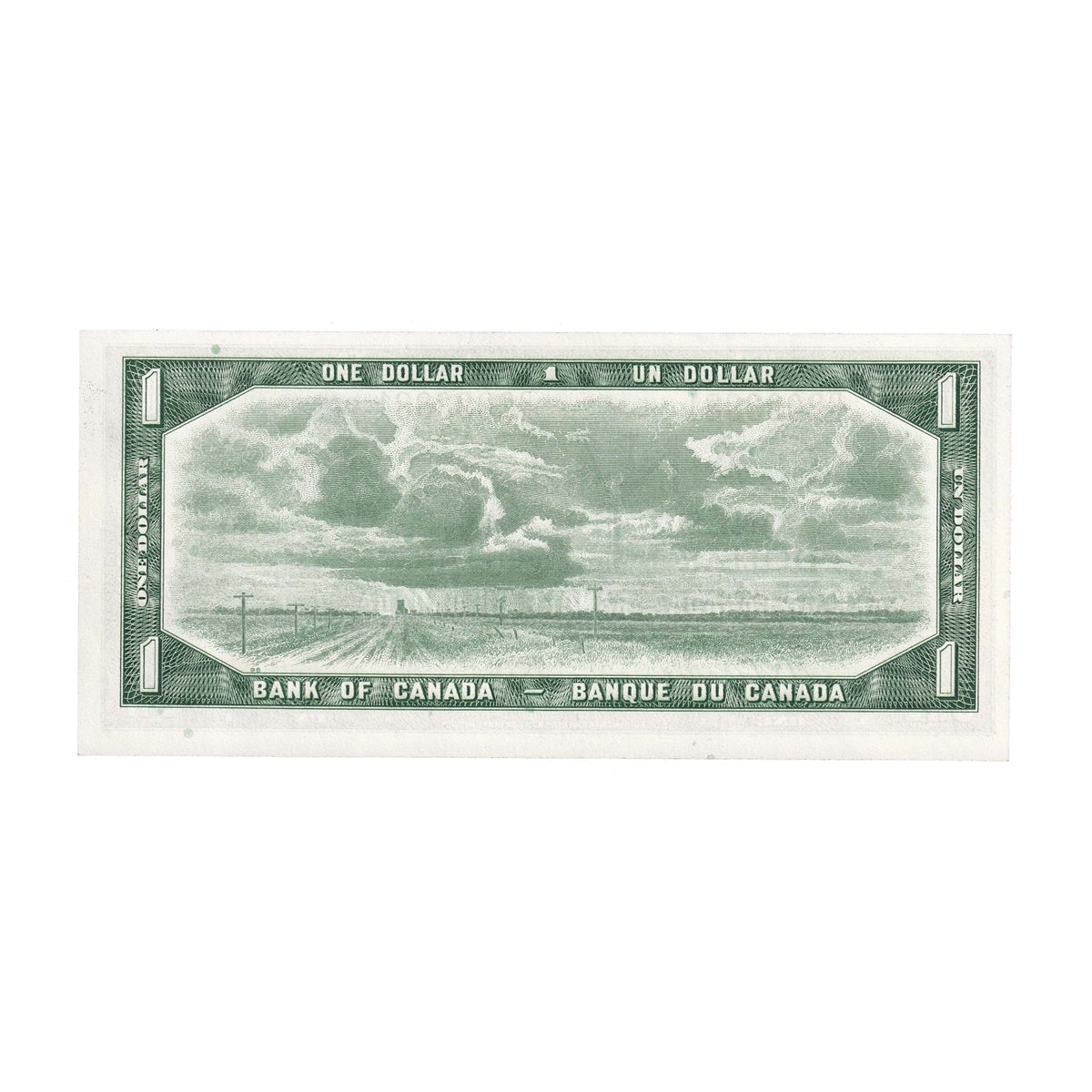BC-37b-i 1954 Canada $1 Beattie-Rasminsky, D/Z, Uncirculated (MS60)