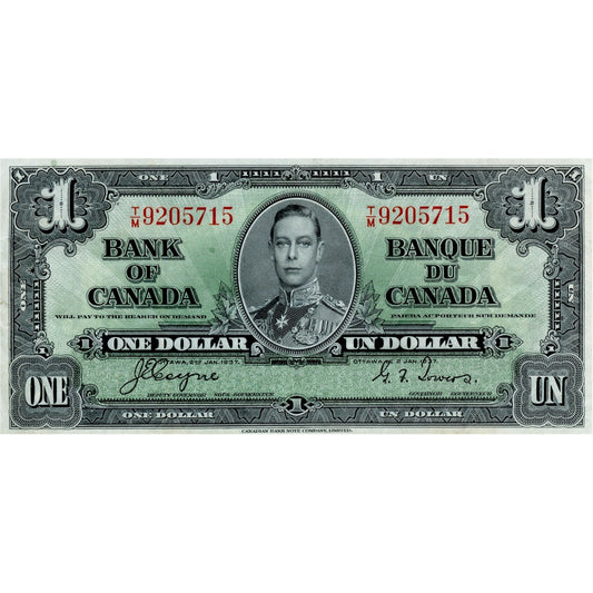 BC-21d 1937 Canada $1 Coyne-Towers, T/M, VF-EF (VF30)