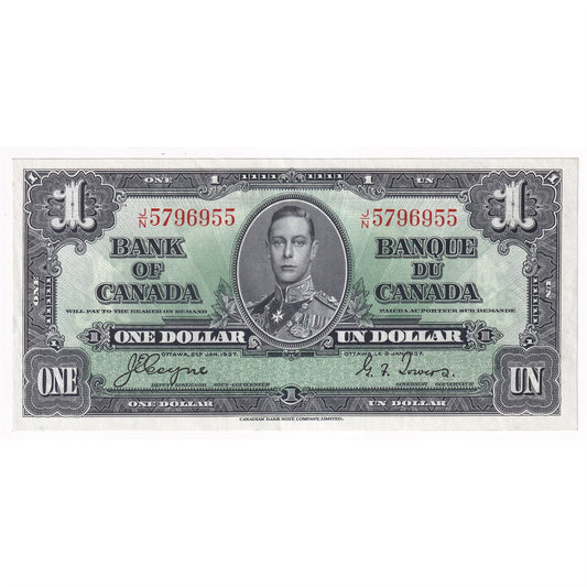 BC-21d 1937 Canada $1 Coyne-Towers, J/N, Almost Uncirculated (AU50)