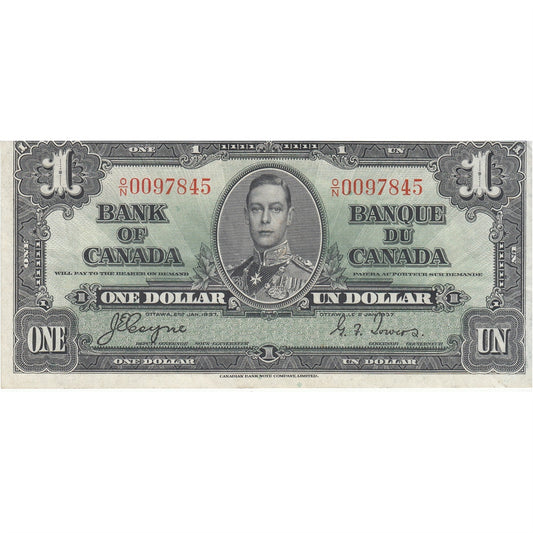 BC-21d 1937 Canada $1 Coyne-Towers, O/N, EF