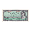 BC-37b-i 1954 Canada $1 Beattie-Rasminsky, L/Z, Extra Fine (EF40)