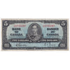 BC-23b 1937 Canada $5 Gordon-Towers, T/C, F-VF (F15)