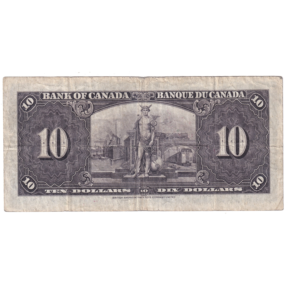 BC-24b 1937 Canada $10 Gordon-Towers, S/D, VG-F (VG10)