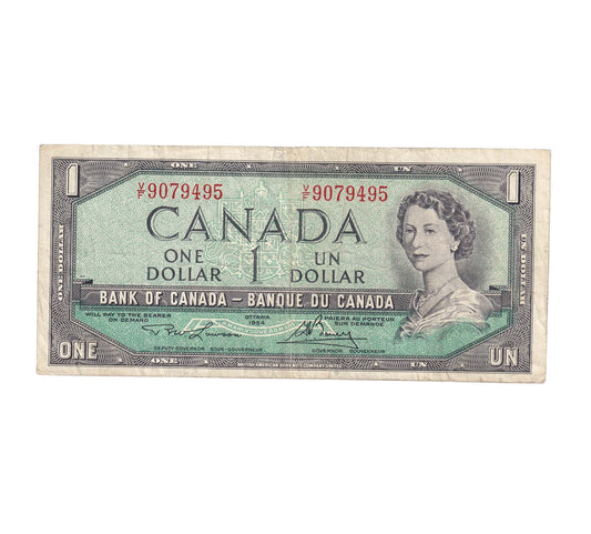 BC-37d 1954 Canada $1 Lawson-Bouey, V/F, F-VF (F15)