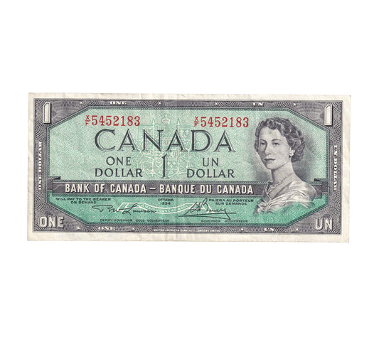 BC-37d 1954 Canada $1 Lawson-Bouey, X/F, VF