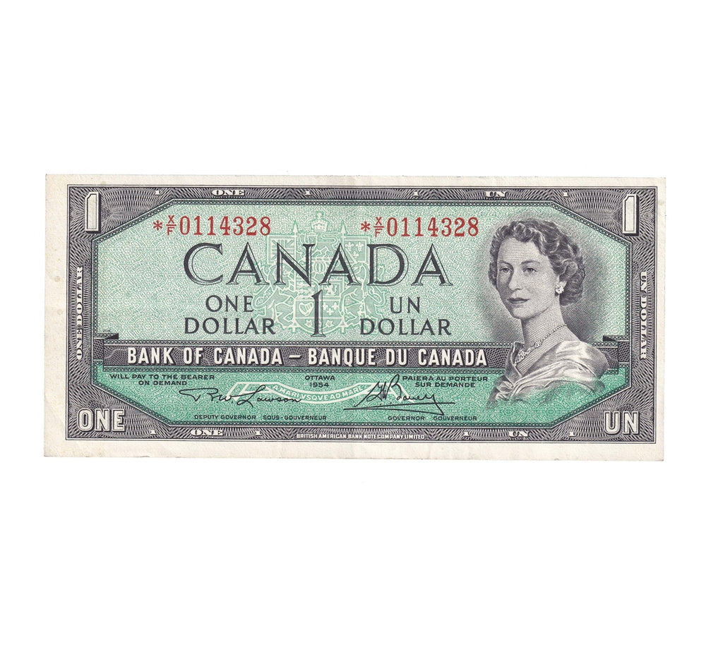 BC-37dA 1954 Canada $1 Lawson-Bouey, *X/F, Extra Fine (EF40)