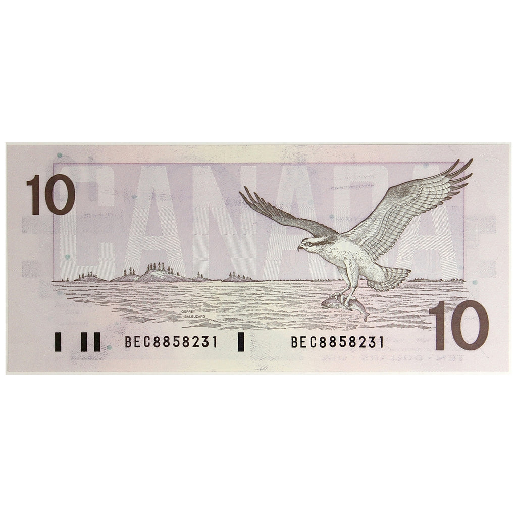 BC-57b 1989 Canada $10 Bonin-Thiessen, BEC, Choice Uncirculated (CUNC63)