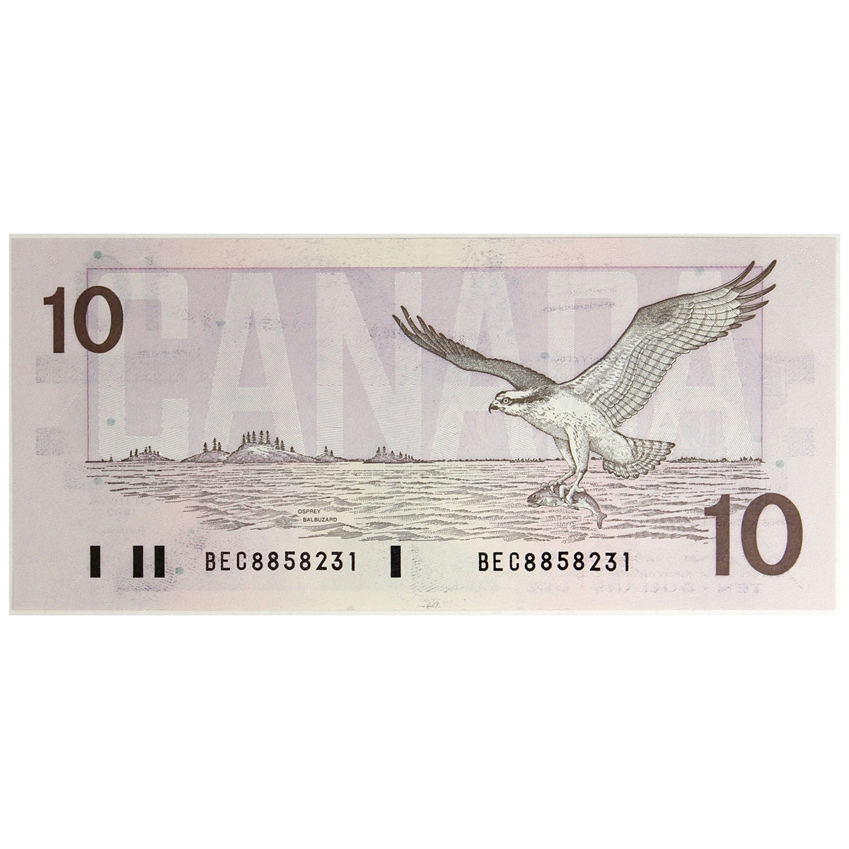 BC-57b 1989 Canada $10 Bonin-Thiessen, BEC, Choice Uncirculated (CUNC63)