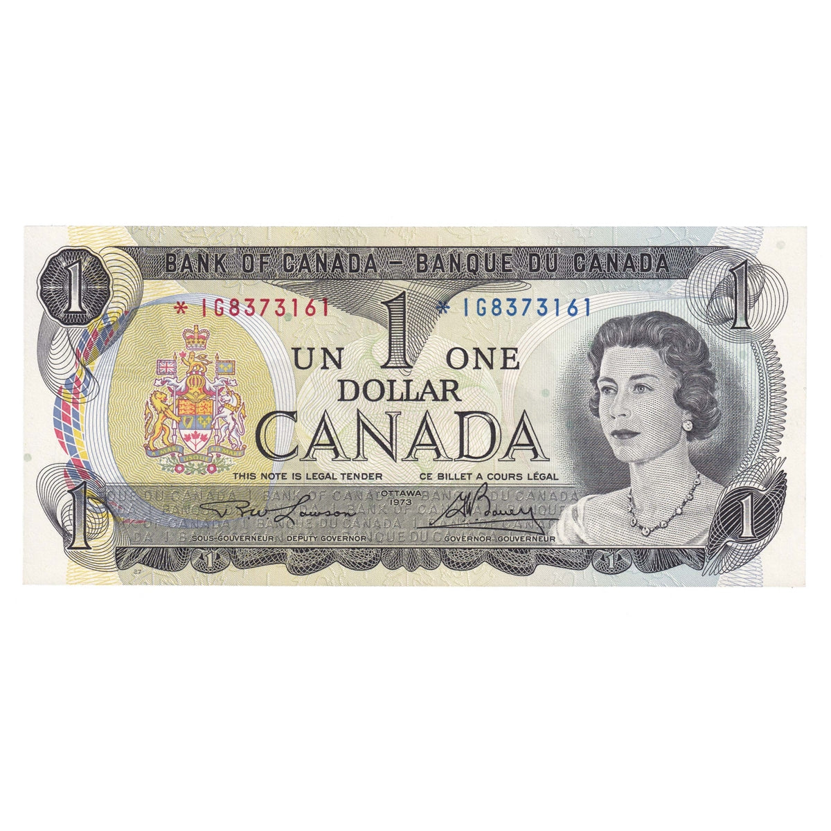 BC-46aA 1973 Canada $1 Lawson-Bouey, *IG, Choice Uncirculated (CUNC63)