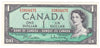 BC-37b-i 1954 Canada $1 Beattie-Rasminsky, K/Z, Extra Fine (EF40)