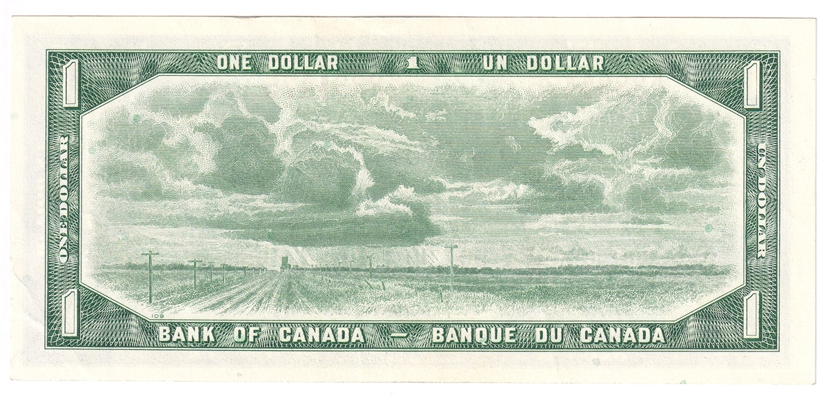 BC-37b-i 1954 Canada $1 Beattie-Rasminsky, K/Z, Extra Fine (EF40)