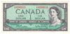 BC-37b-i 1954 Canada $1 Beattie-Rasminsky, T/Z, Extra Fine (EF40)