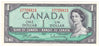 BC-37b-i 1954 Canada $1 Beattie-Rasminsky, V/Z, AU-UNC (AU55)