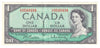 BC-37b-i 1954 Canada $1 Beattie-Rasminsky, V/Z, Extra Fine (EF40)