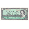 BC-37b-i 1954 Canada $1 Beattie-Rasminsky, E/F, Extra Fine (EF40)