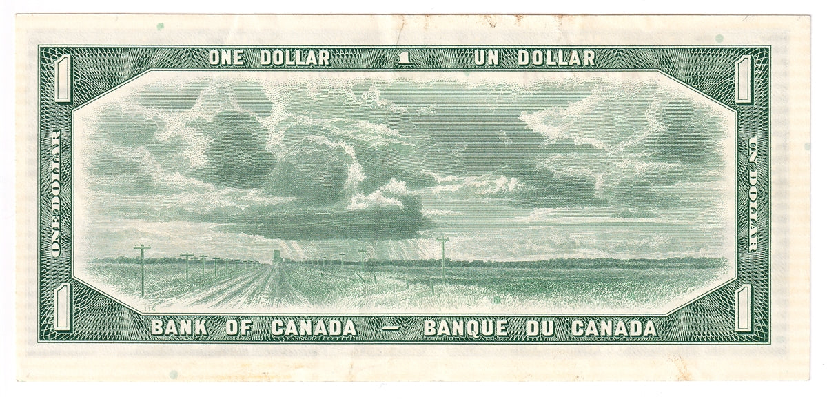 BC-37b 1954 Canada $1 Beattie-Rasminsky, E/Y, Extra Fine (EF40)