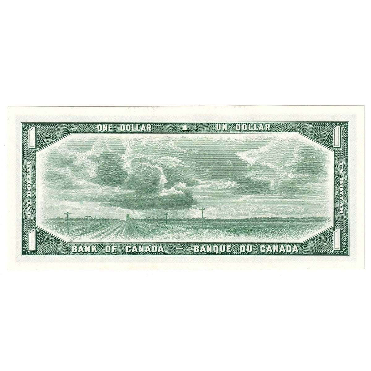 BC-37b 1954 Canada $1 Beattie-Rasminsky, S/Y, AU-UNC (AU55)