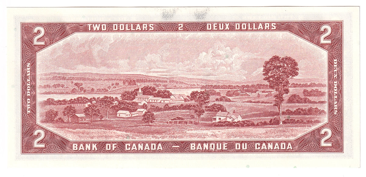 BC-38b 1954 Canada $2 Beattie-Rasminsky, V/R, Choice Uncirculated (CUNC63)