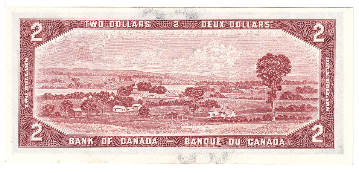 BC-38b 1954 Canada $2 Beattie-Rasminsky, V/R, AU-UNC (AU55)