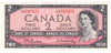 BC-38b 1954 Canada $2 Beattie-Rasminsky, V/U, EF-AU (EF45)