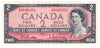 BC-38b 1954 Canada $2 Beattie-Rasminsky, O/R, VF-EF (VF30)