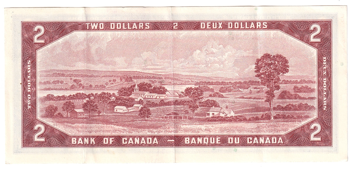 BC-38b 1954 Canada $2 Beattie-Rasminsky, O/R, VF-EF (VF30)