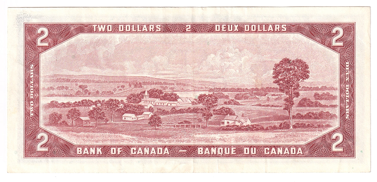 BC-38b 1954 Canada $2 Beattie-Rasminsky, K/U, VF-EF (VF30)