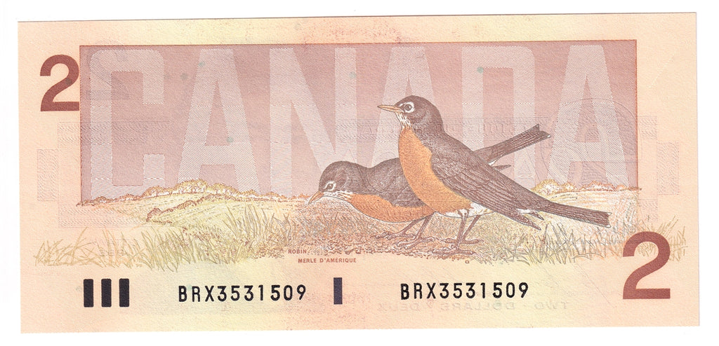 BC-55cA 1986 Canada $2 Bonin-Thiessen, BRX Circulation Issue, Choice Uncirculated (CUNC63)