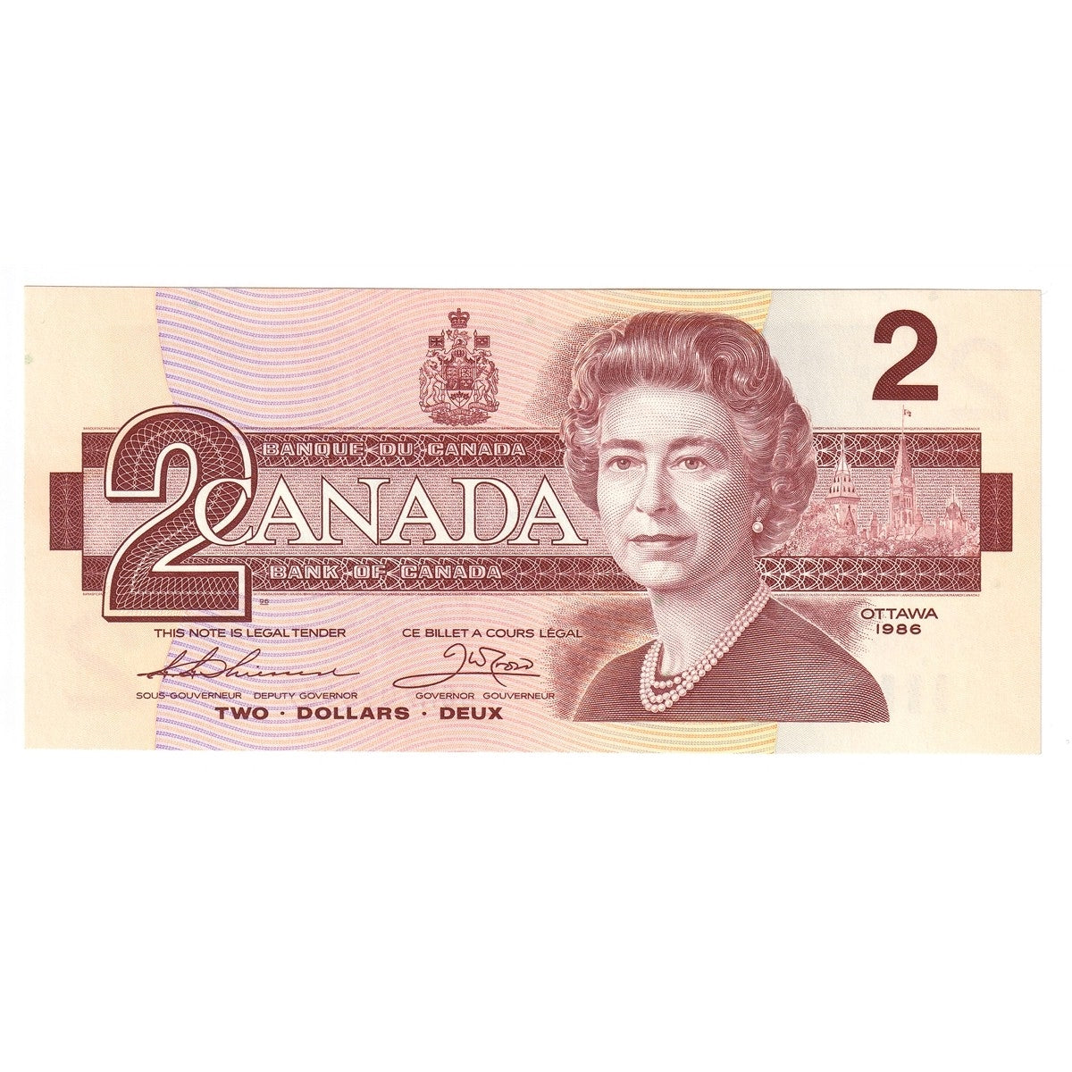 BC-55b 1986 Canada $2 Thiessen-Crow, BGM, Choice Uncirculated (CUNC63)