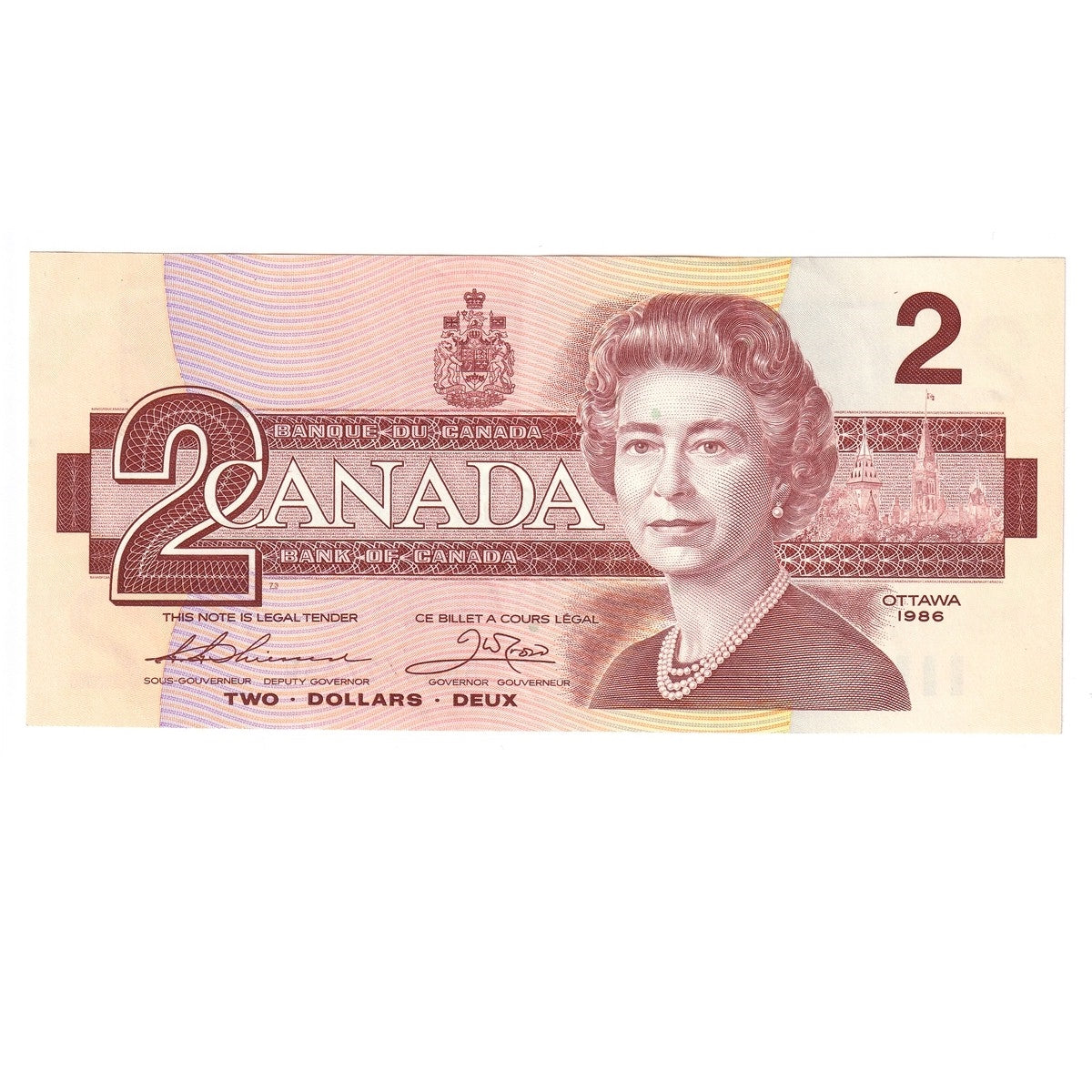 BC-55b 1986 Canada $2 Thiessen-Crow, BGM, EF-AU (EF45)