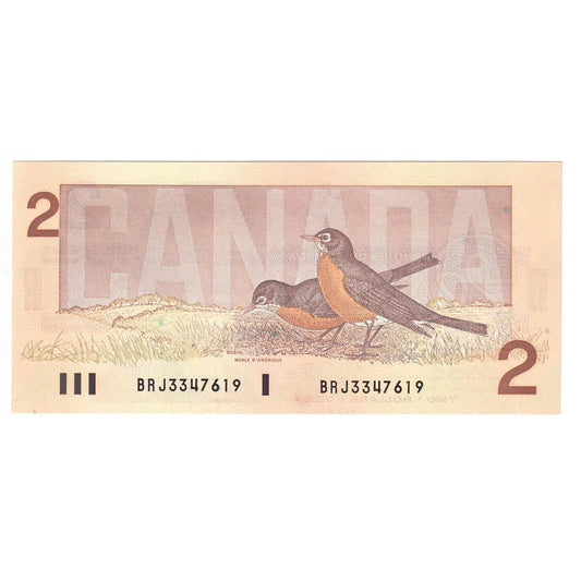BC-55b 1986 Canada $2 Thiessen-Crow, BRJ, Uncirculated (UNC60)