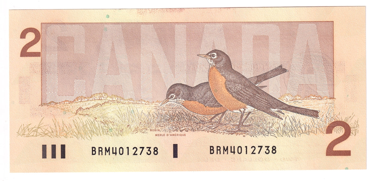 BC-55b 1986 Canada $2 Thiessen-Crow, BRM, Uncirculated (MS60)
