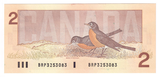BC-55b 1986 Canada $2 Thiessen-Crow, BRP, Choice Uncirculated (CUNC63)