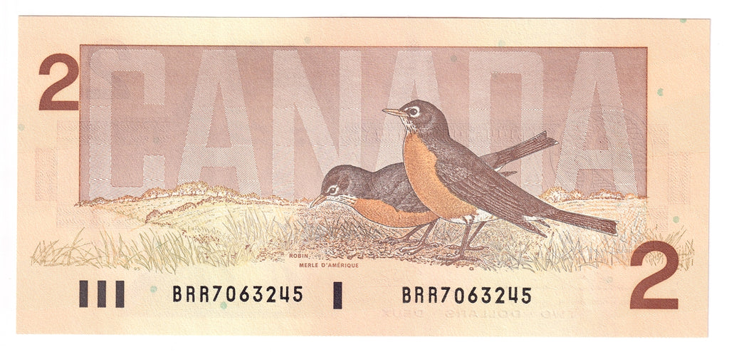 BC-55b 1986 Canada $2 Thiessen-Crow, BRR, Choice Uncirculated (CUNC63)