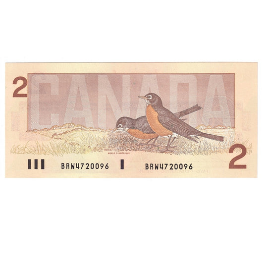BC-55b 1986 Canada $2 Thiessen-Crow, BRW, Choice Uncirculated (CUNC63)