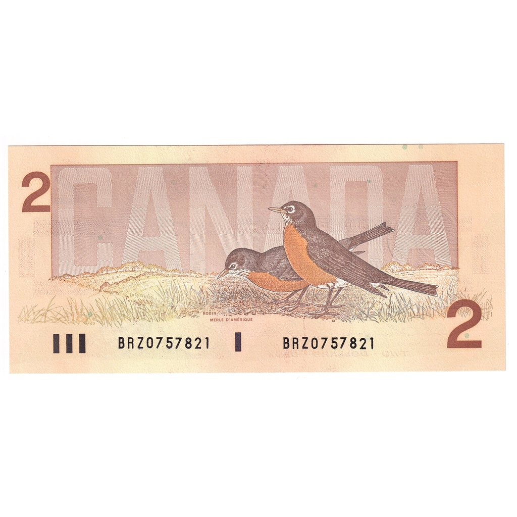 BC-55b 1986 Canada $2 Thiessen-Crow, BRZ, Uncirculated (MS60)