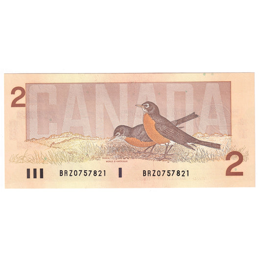 BC-55b 1986 Canada $2 Thiessen-Crow, BRZ, Uncirculated (UNC60)