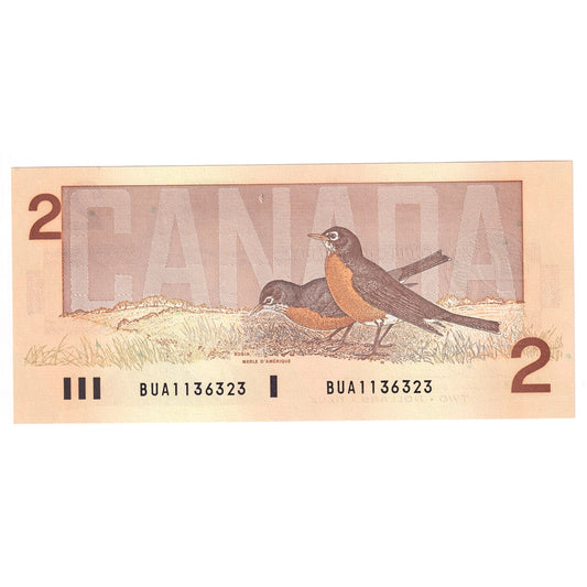 BC-55b 1986 Canada $2 Thiessen-Crow, BUA, Choice Uncirculated (CUNC63)