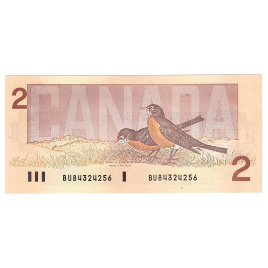 BC-55b 1986 Canada $2 Thiessen-Crow, BUB, Choice Uncirculated (CUNC63)