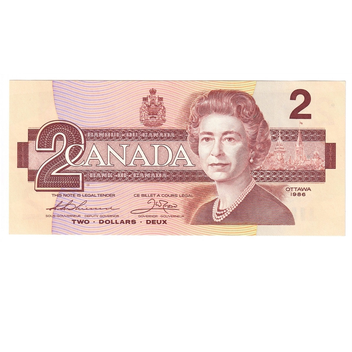 BC-55b 1986 Canada $2 Thiessen-Crow, BUC, Uncirculated (MS60)