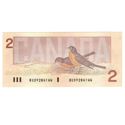 BC-55b 1986 Canada $2 Thiessen-Crow, BUD, Choice Uncirculated (CUNC63)