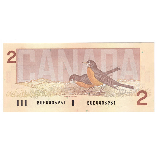 BC-55b 1986 Canada $2 Thiessen-Crow, BUE, Choice Uncirculated (CUNC63)